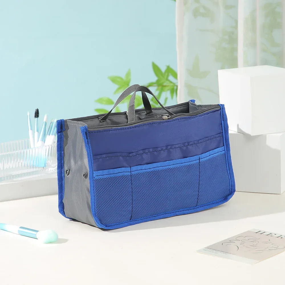 trousse de toilette de voyage multifonctionnelle à double fermeture éclair, grande capacité, organisateur de cosmétiques à plusieurs compartiments, pochette portable