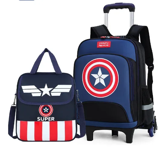 sac dos oxford université bleu motif captain america roulettes fixes pochette detachable bagages voyage unisexe