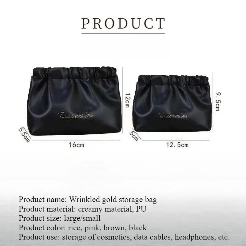 pochette cosmétique, sac de rangement pour maquillage, pochette pour rouges à lèvres, petit sac portable en cuir soyeux et doux, simple et élégant