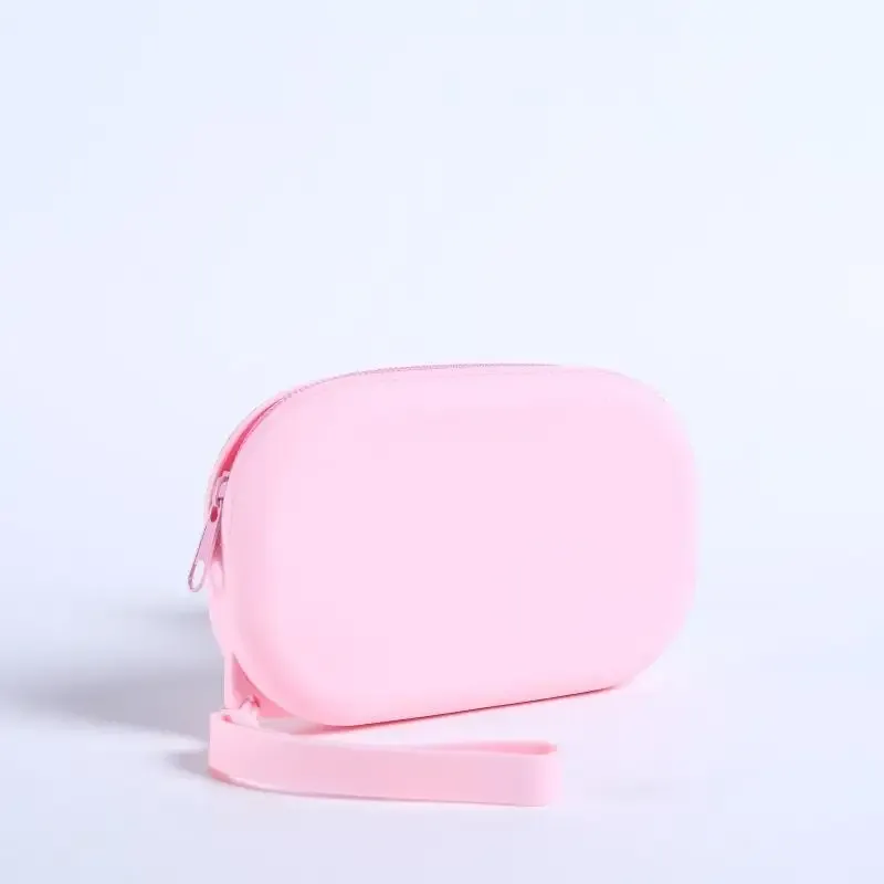 sac à fermeture éclair en silicone lisse pour écouteurs, portefeuille, organisateur de cosmétiques, porte-monnaie pour femmes et filles【smq】