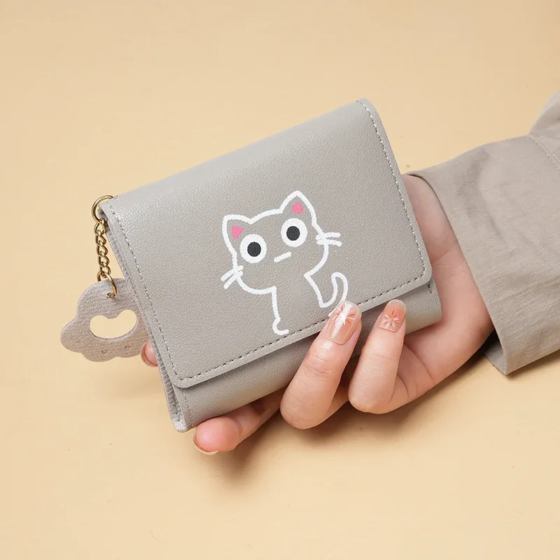 nouveau sac à main de style court femme mode petit étudiant poche sac à main mignon grande capacité multi-carte portefeuille