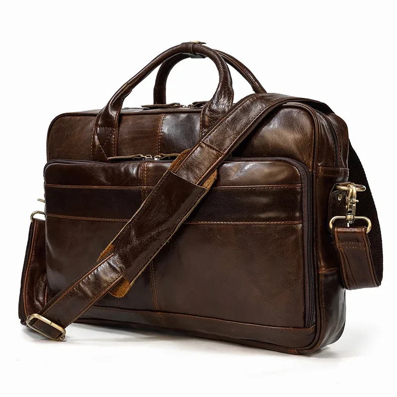 sac à bandoulière en cuir group souple pour homme, sacoche pour ordinateur portable d'affaires, 14 15.6 pouces