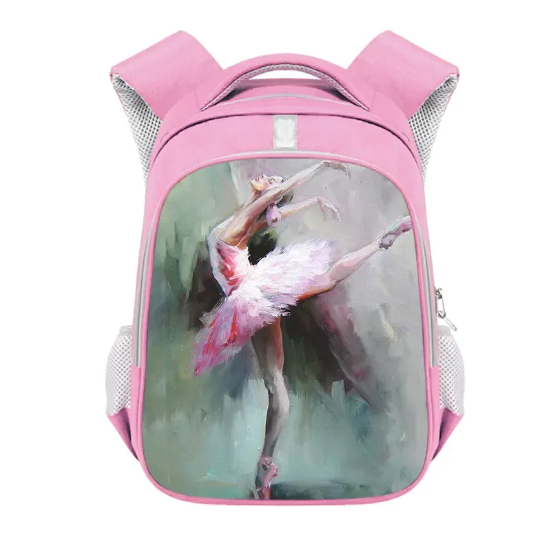 sac à dos imprimé de gymnastique rythmique pour filles, sac d'école de 13 à 16 pouces, sac de rangement de voyage de grande capacité, sac à dos d'athlète de danse