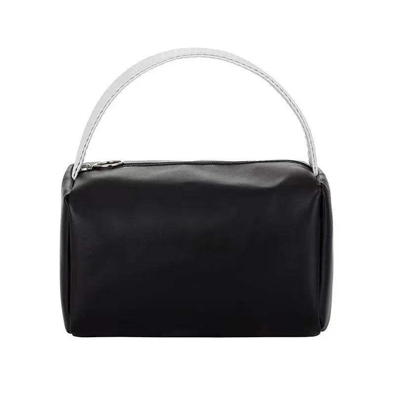 trousse de maquillage portable pour femmes, grande capacité, organisateur de maquillage de voyage, en cuir synthétique imperméable, trousse de toilette, sac de rangement à main.