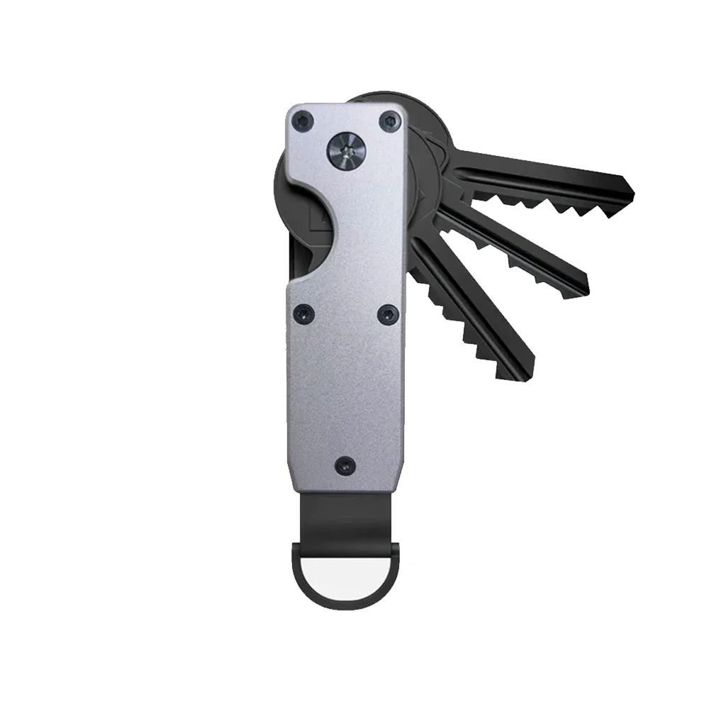 organiseur de clés compact en métal, porte-clés minimaliste, étui pour clés, peut contenir 2 à 6 clés.