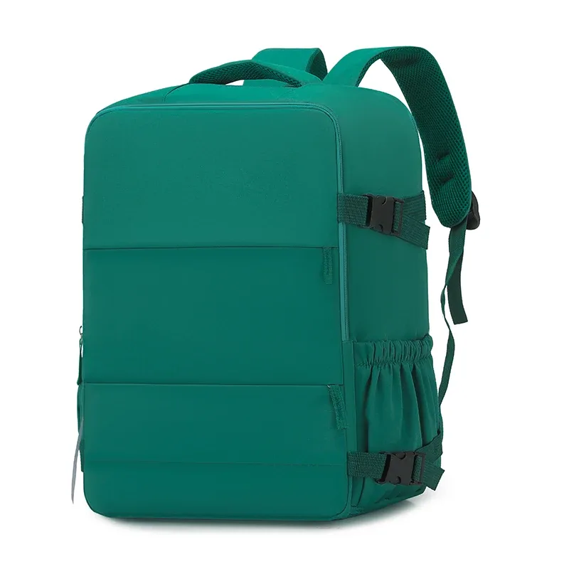 grand sac à dos de voyage pour femme, sac à dos minimaliste de couleur unie avec compartiment séparé pour chaussures et pochette pour ordinateur portable de 17 pouces, br