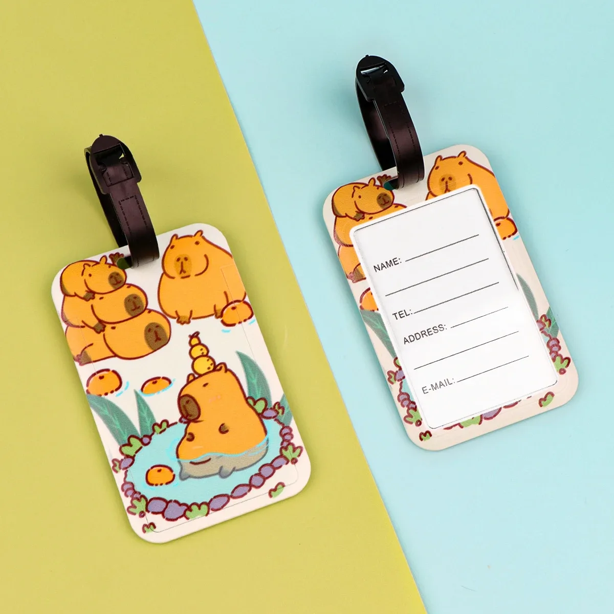 étiquettes de bagage animaux mignons – porte-adresses et noms pour valises – étiquettes de bagage de voyage portables – accessoires de valise