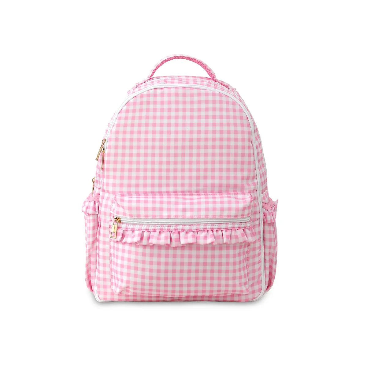 sac à dos à volants vichy pour filles, avec manches porte-crayons, multi-poches, grande capacité pour adolescents, sac à dos de voyage pour la rentrée scolaire