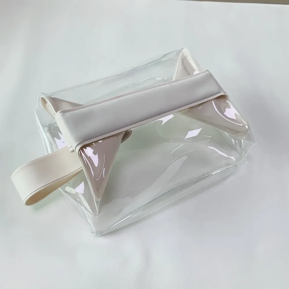 trousses de toilette transparentes avec fermeture magnétique, trousse de maquillage anti-fuite, pochette cosmétique en pvc de grande capacité pour femmes et hommes, voyage