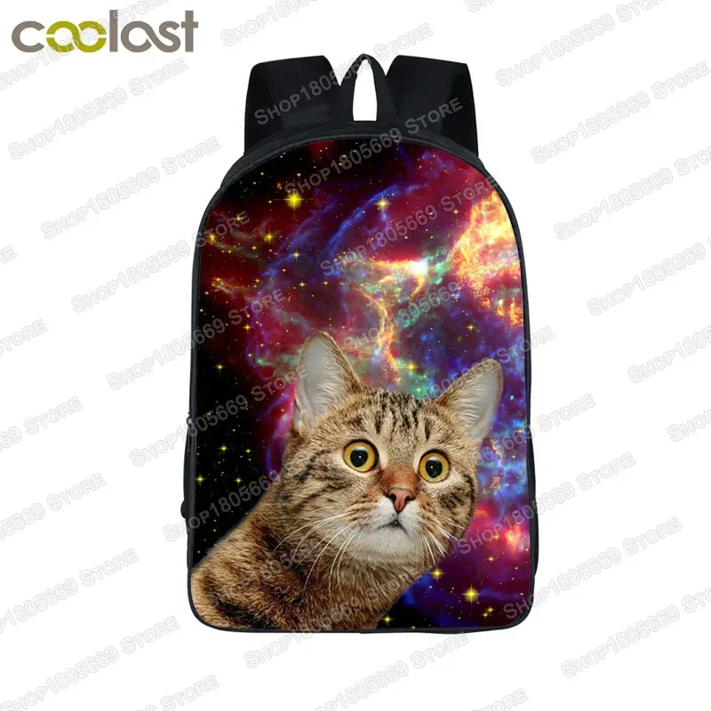 sac à dos licorne chat espace amusant, sac à dos laser chat chat, sac à dos d'école pour enfants et adolescentes, sac à livres pour enfants