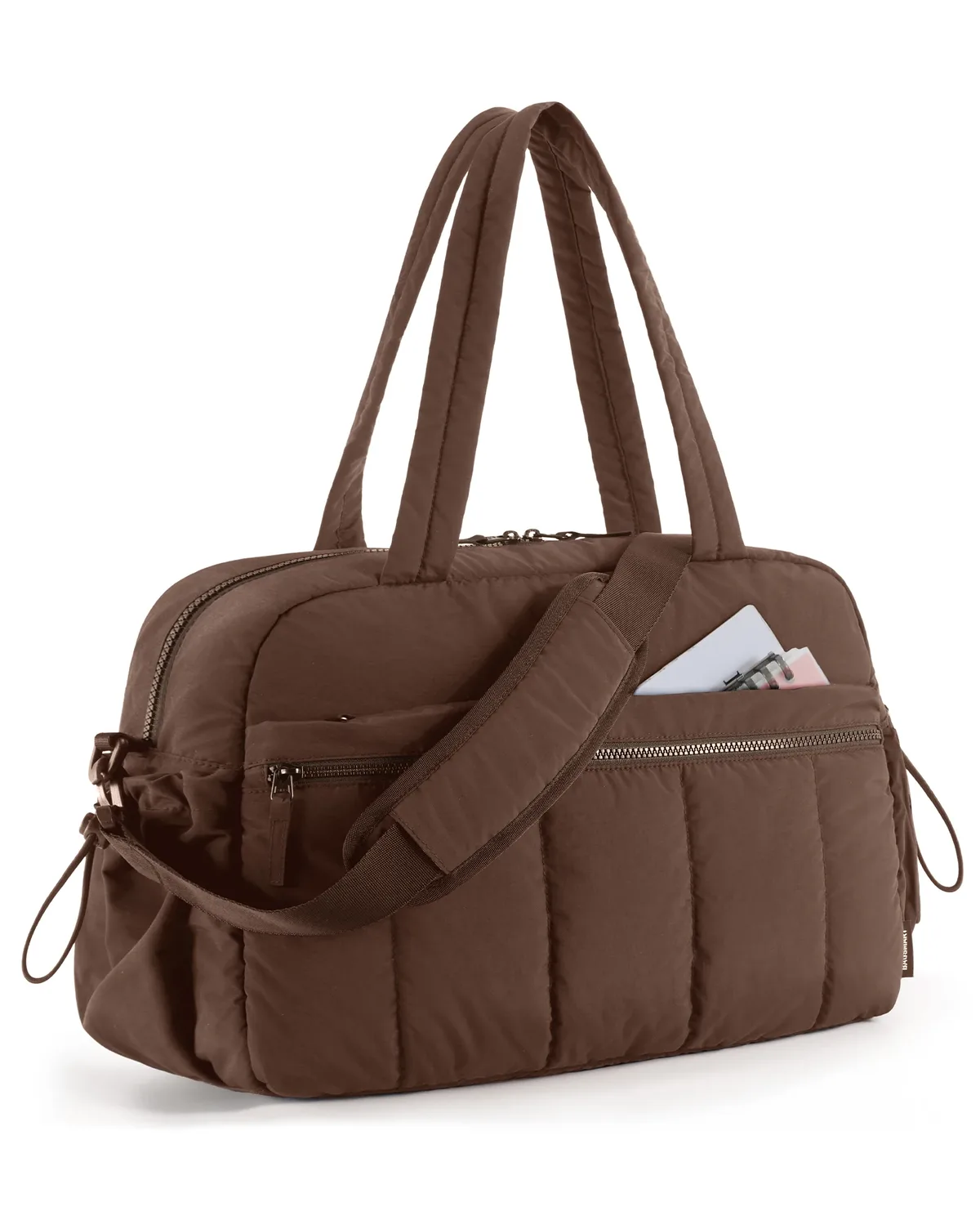 sac voyage polyester plissé beige rose pâle noir gris taupe bandoulière amovible poignée supérieure week end sport