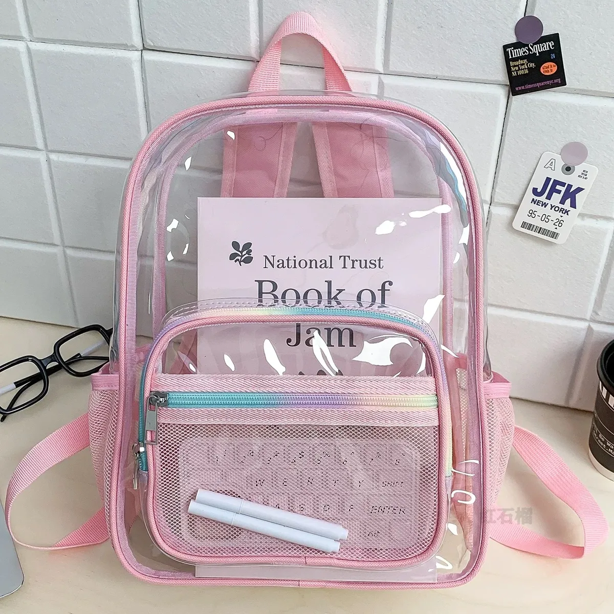 nouveau mini sac à dos transparent tendance pour étudiant, sac de voyage en pvc transparent, sac à dos de plage imperméable polyvalent pour l'été