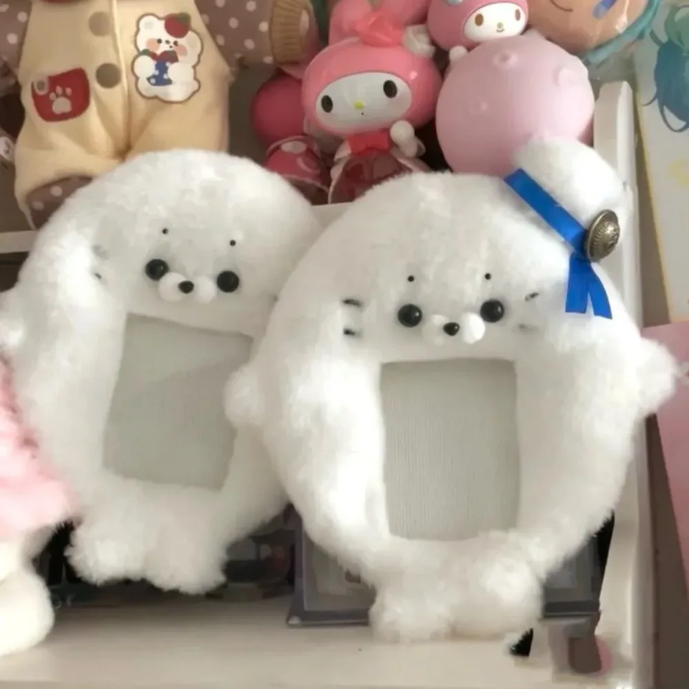 étui à cartes photo en peluche, mignon, dessin animé, lapin, chien, chat, porte-cartes, portable, ins, porte-cartes, étudiants, idole, photos, housse de protection