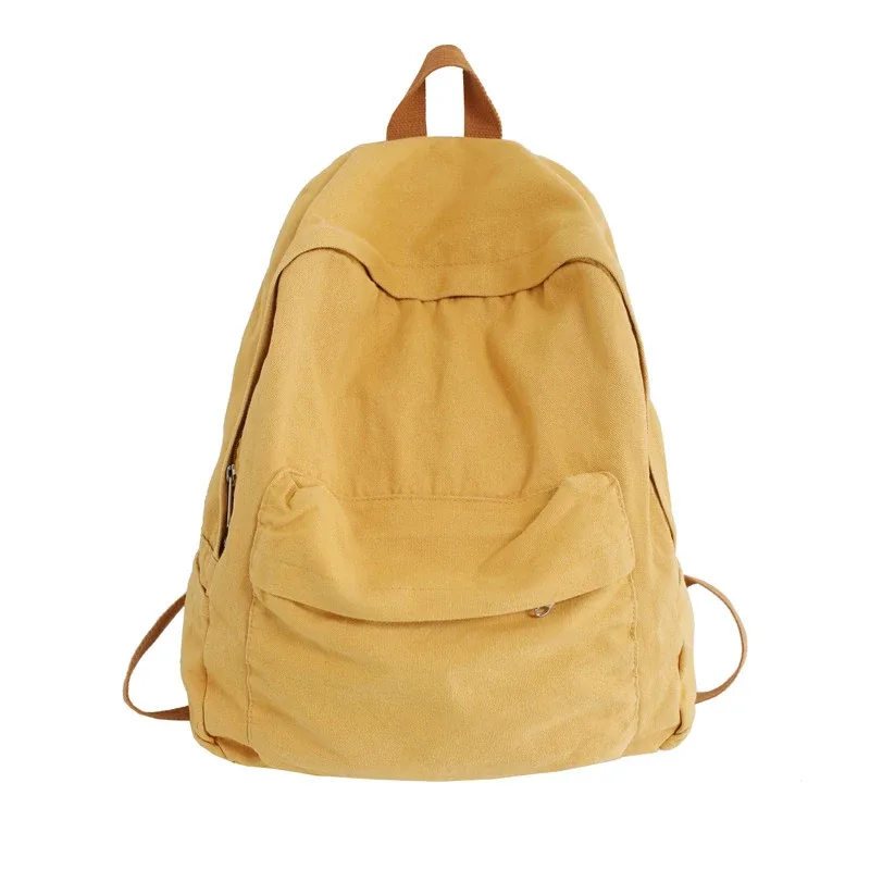 hocodo couleur unie toile femmes sac à dos mode unisexe étudiant sacs d'école pour adolescent sac à dos grande capacité voyage sac à dos