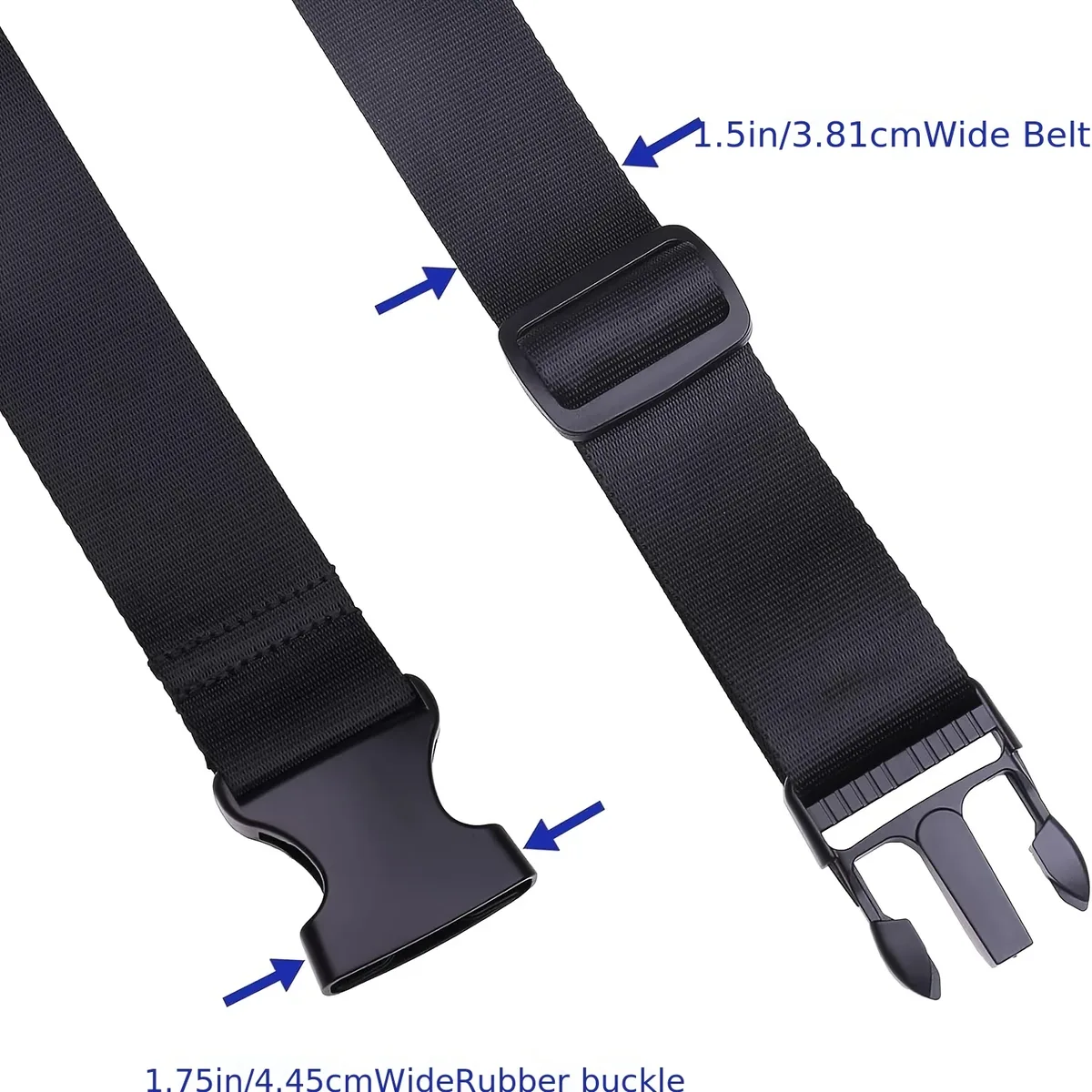ceinture bagage nylon noire ajustable boucle caoutchouc fixation valises voyage transport liement sac bagagerie