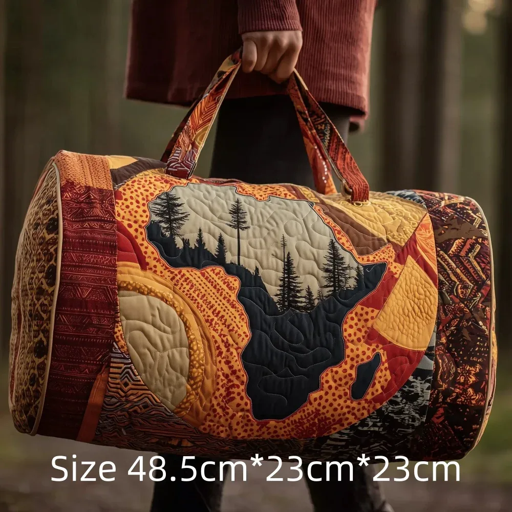 sac de voyage 3d matelassé afrique pour femme, sac de week-end bohème avec imprimé carte des femmes africaines, bagage cabine, sacs de festival uniques