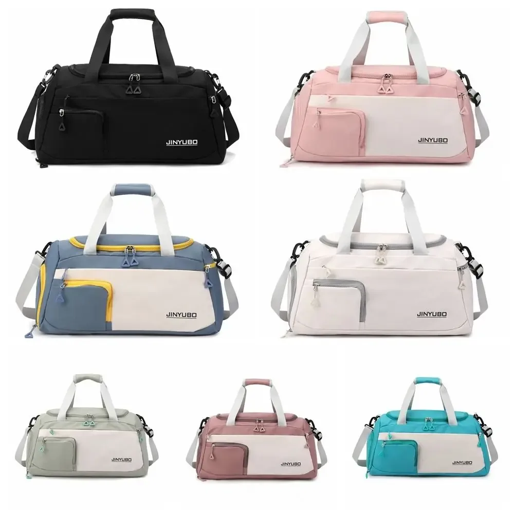 sac de voyage oxford robuste en nylon pour courtes distances, sac de sport multi-couches de couleur unie, grande capacité, sac à main de fitness