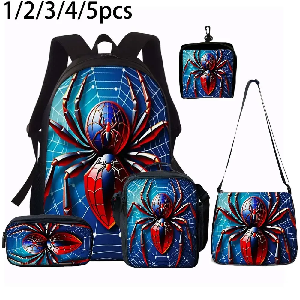 sac dos polyester arachnide rouge bleu noire enfant école couverture souple polyester doublure capacité inférieure vingt litres