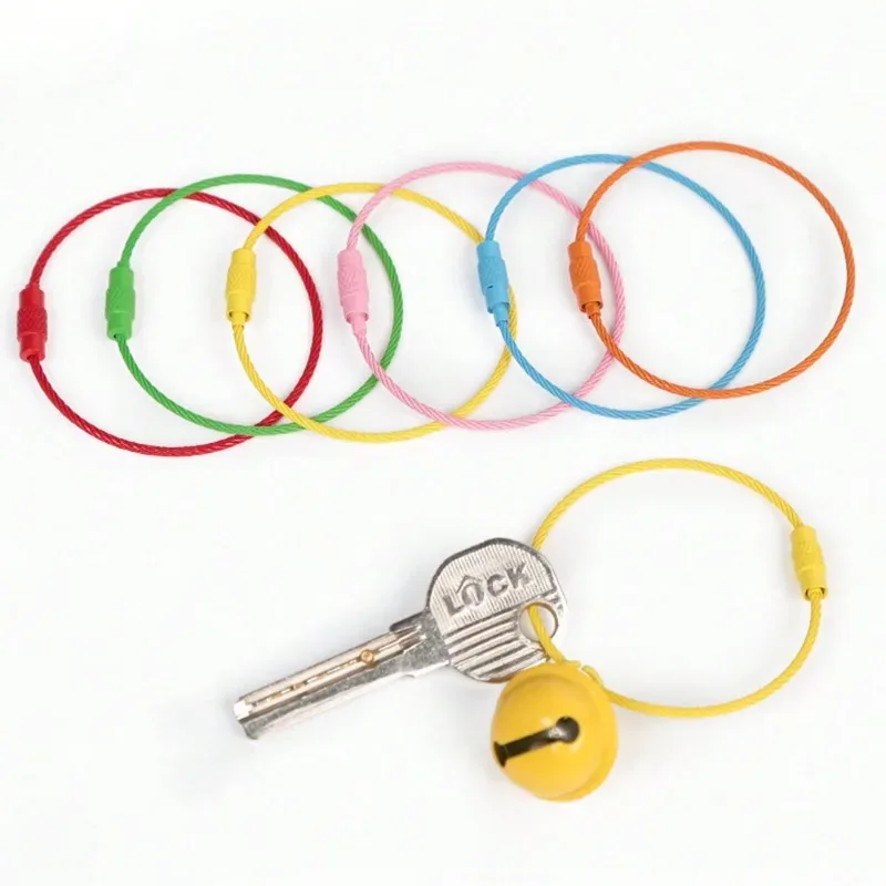 cadenas métal fil dacier inoxydable anneaux cintresac voyage bagage tag identification clés objets sécurité