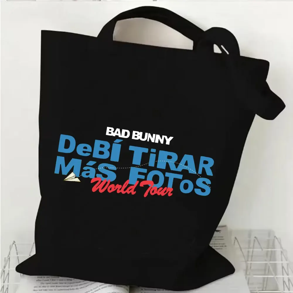 bad bunny dtmf world tour 2025-2026 sac à provisions debi tirar mas fotos sac de shopping en toile fille mode sacs fourre-tout à bandoulière