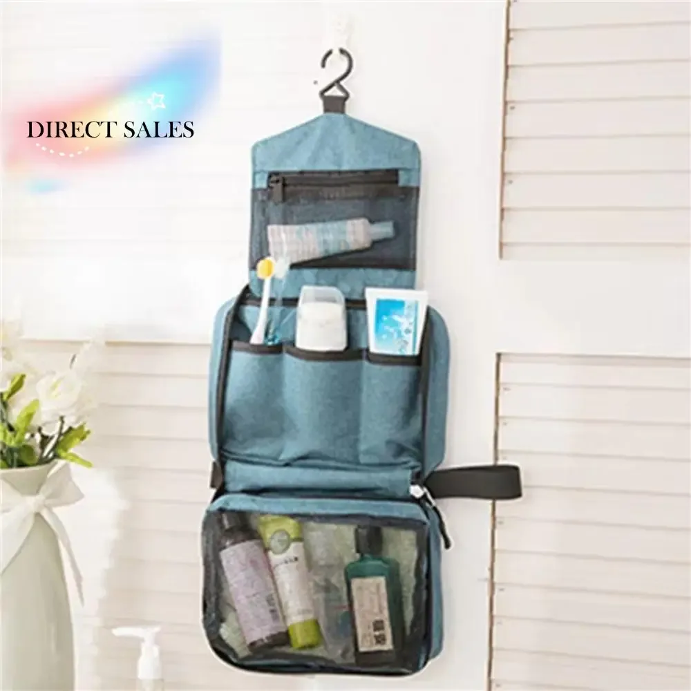 trousse de toilette suspendue pliable, grande capacité, crochet suspendu, étui de maquillage pour hommes, sac à cosmétiques de voyage portable multifonctionnel