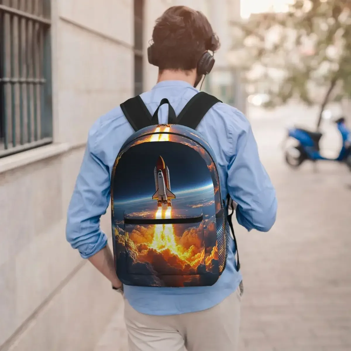 sac à dos pour étudiants space shuttle rocket, sac d'école, sac à dos de randonnée, sac de voyage pour garçons et filles, sac à bandoulière