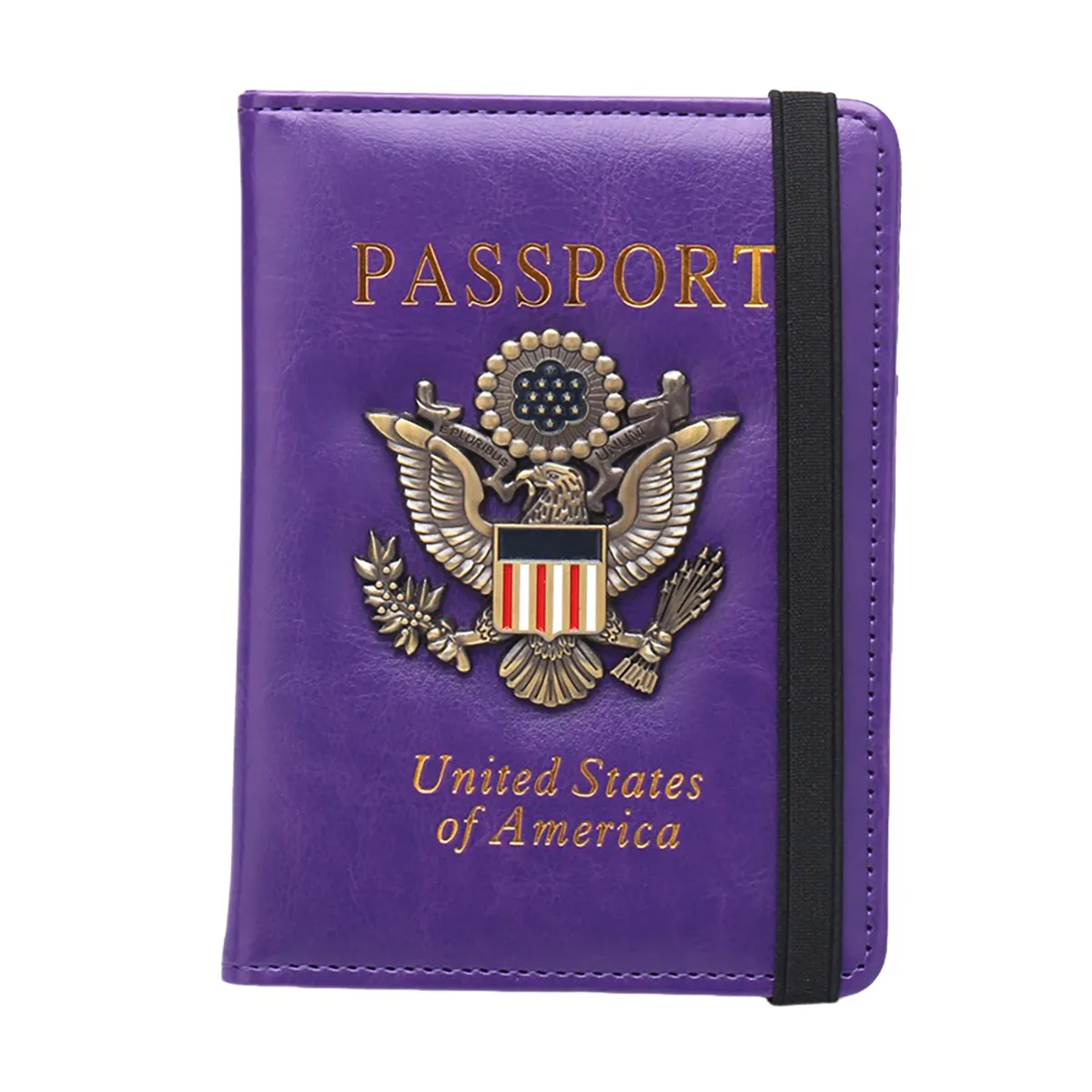 porte-passeport rfid pour voyage, étui de passeport étanche avec badge métallique 3d, portefeuille portable pour cartes bancaires