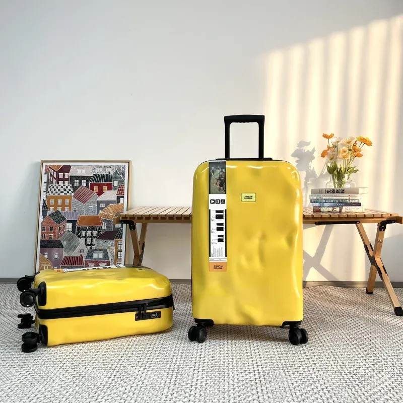 valise à roulettes concave-convexe, bagage cabine 20 pouces, valise de voyage, valise à code pour étudiants, bagage de forme irrégulière 28 pouces