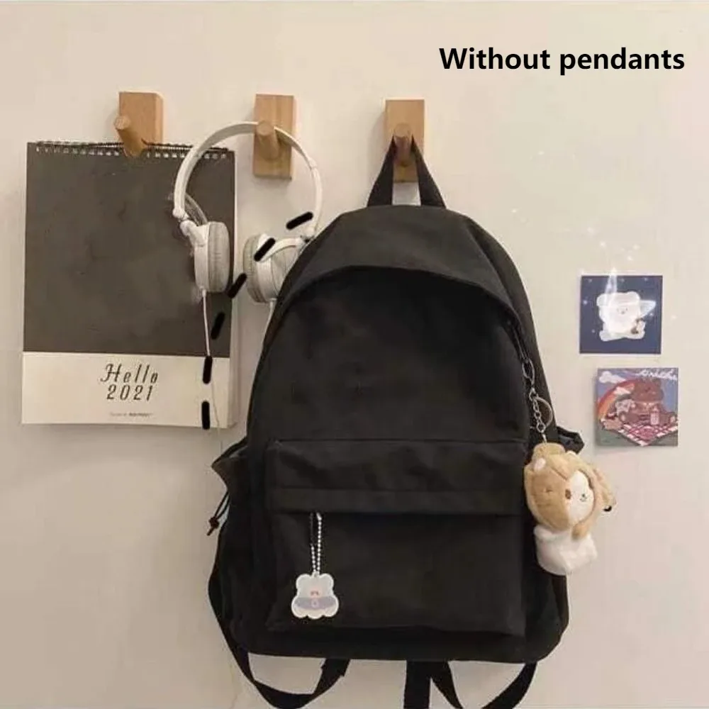 nouveau sac à dos pour lycéens, grande capacité, couleur unie, sacs d'école imperméables, sac à dos de voyage pour filles