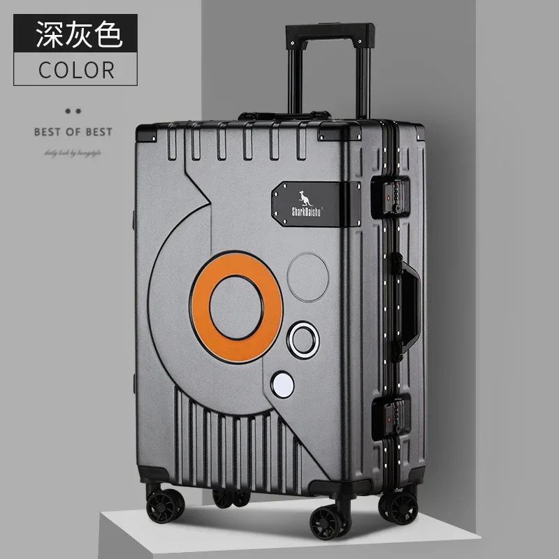 nouveau cadre en aluminium mode voyage bagages silencieux grande capacité valise à roulettes 20 pouces valise à main 24 pouces boîte de mot de passe