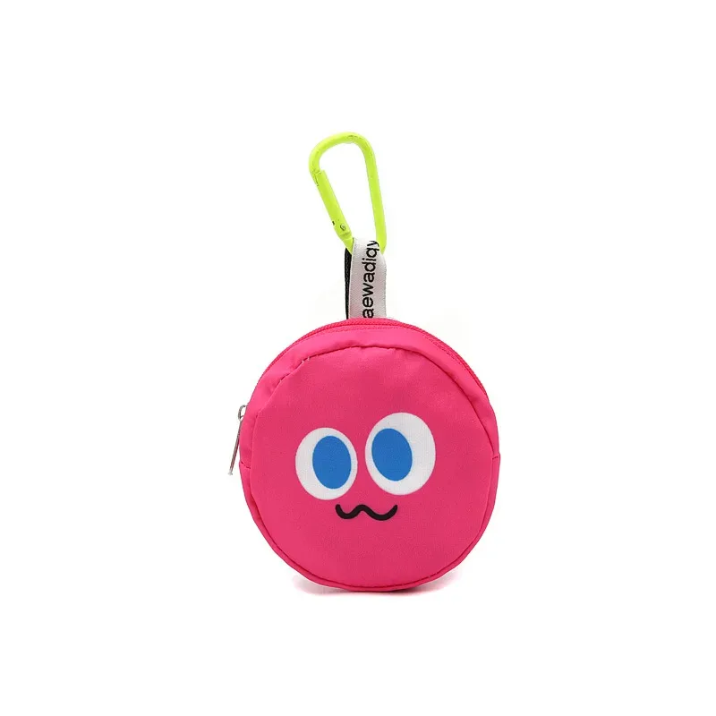 sac de rangement de clés pour femmes, design tendance, visage de dessin animé souriant mignon, mini écouteurs, sac de rangement de clés, porte-monnaie pendentif, sac de clés pour filles
