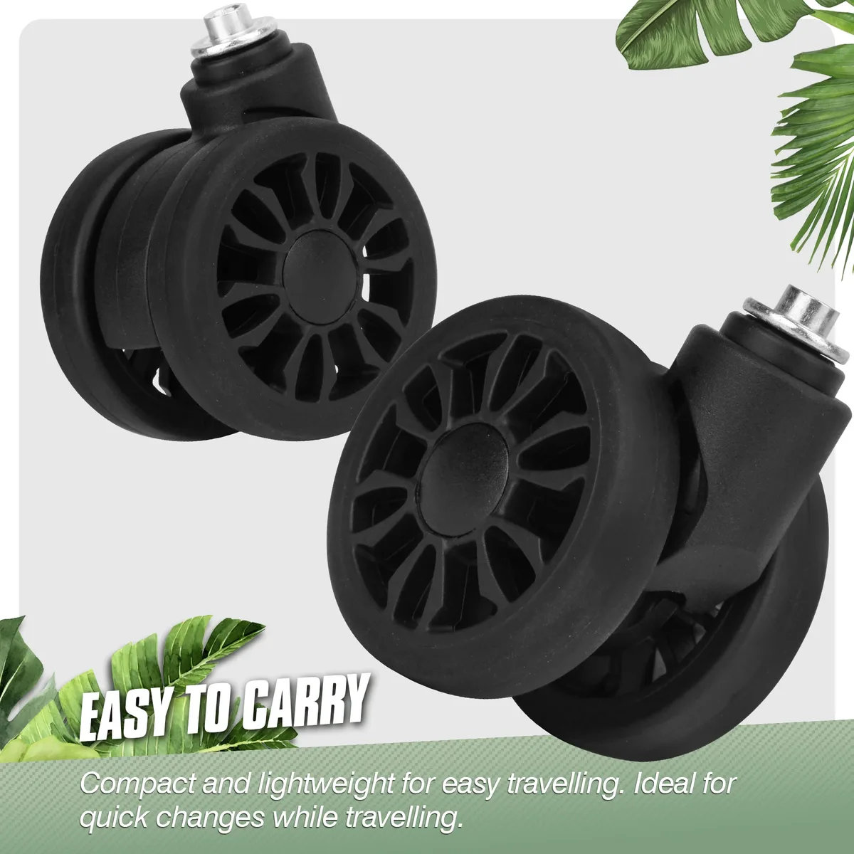 kit de réparation de roulette de chariot à stln-3 2 pièces, valise de remplacement, roues de boîte à bagages, double nucleo 360 ° spinner rapduty wheels