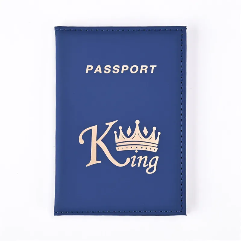 mode reine roi couverture de passeport pour femmes voyage passeport étui en cuir rose mignon passeport portefeuille sac à main fille porte-passeport