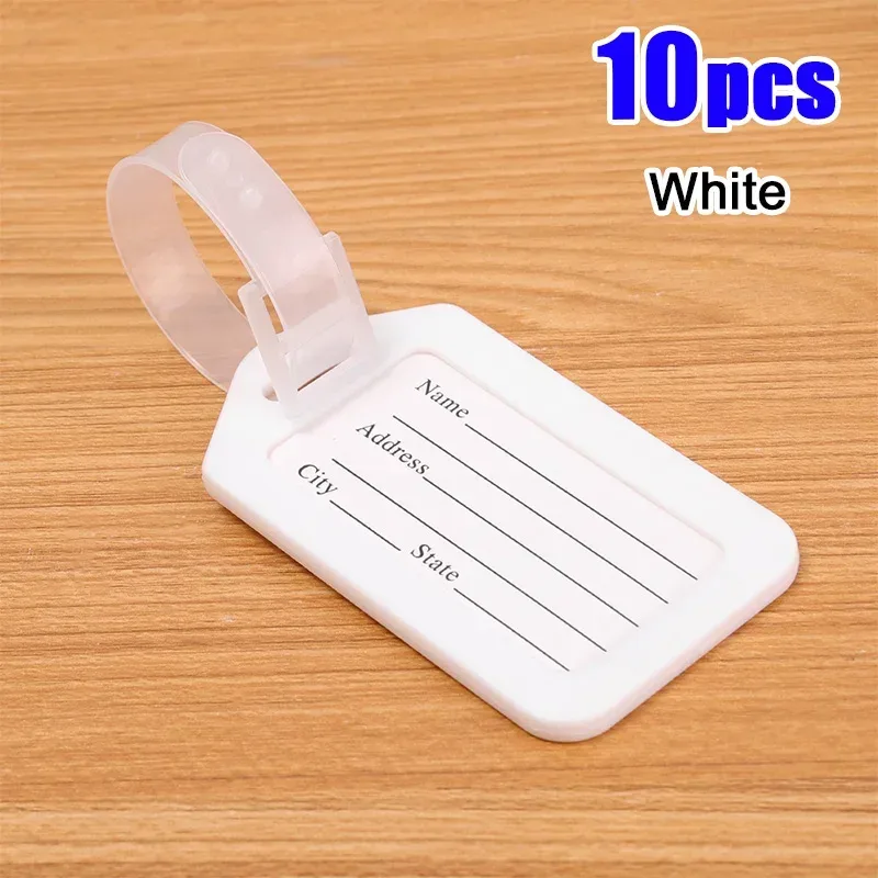 étiquettes de bagages colorées pour sac de visite, nom de valise, lettres personnalisées pour avion, accessoires de voyage attro, 1/10 pièces