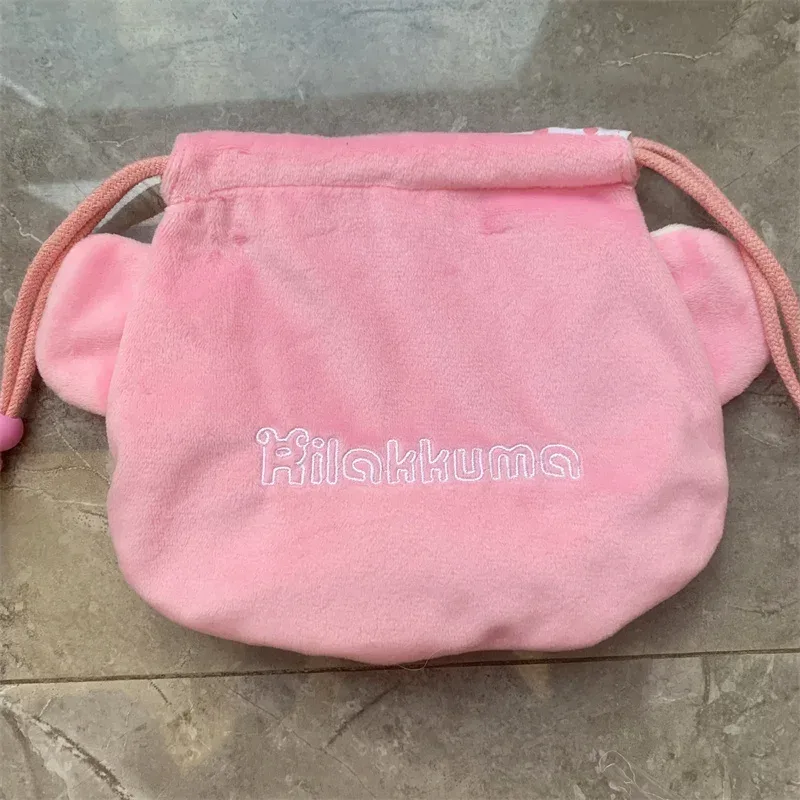 rilakkuma korilakkuma peluche sac à cordon pochette dessin animé ours mignon kawaii rangement organisateur sacs