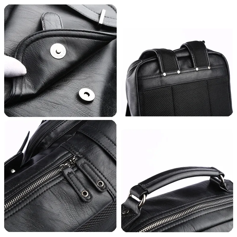moyyi-sac à dos en cuir pour ordinateur portable pour homme, sac à dos de voyage étanche, sac d'affaires vintage pour commpiedmont, sac à dos en cuir décontracté