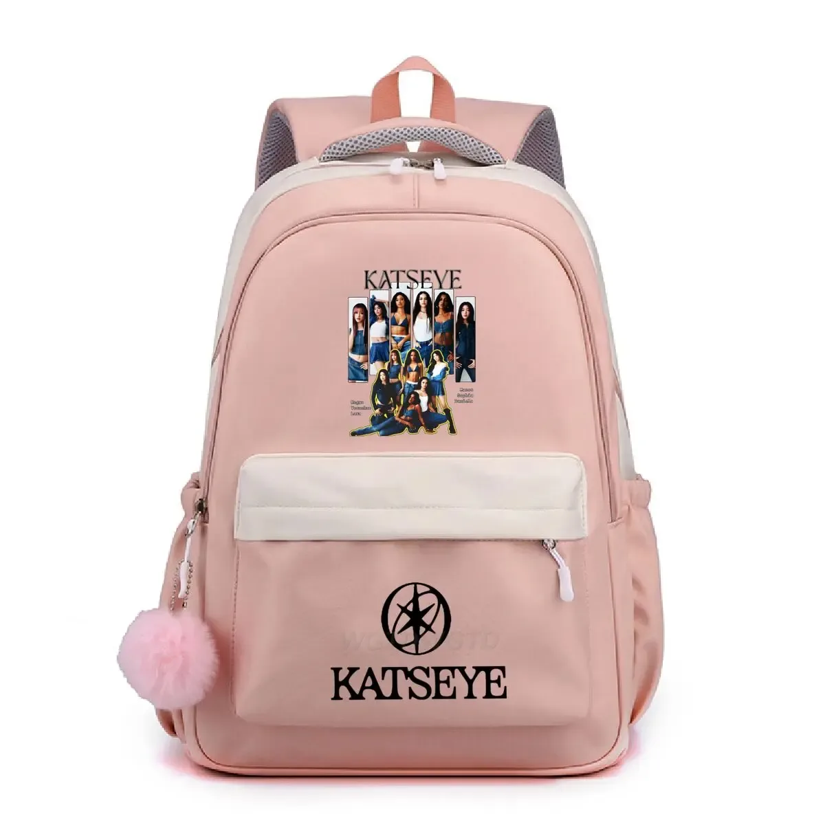 Sac à dos à imprimé amusant Hot Katseye, grande capacité, pour hommes et femmes, sac pour ordinateur portable, voyage en plein air, sacs pratiques, sac d'école pour adolescents