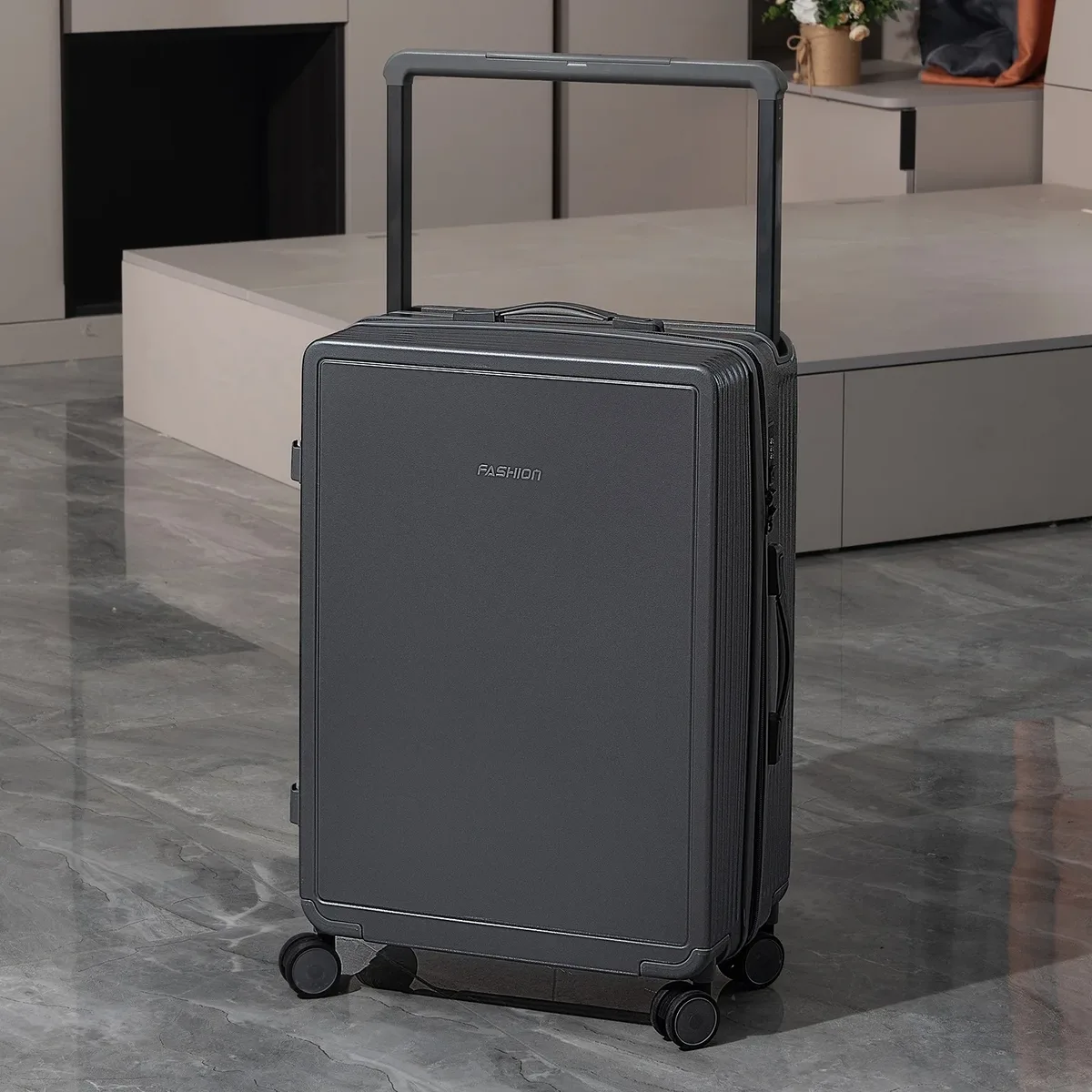 valise à roulettes multifonctionnelle de 30 pouces avec cadre en aluminium et poignée large, en polycarbonate durable, grande capacité