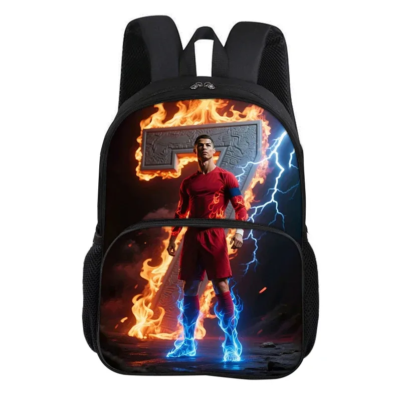 sac à dos ronaldo avec poche avant, sac d'école pour étudiants, star du football cr, sac de sport, sac de voyage, grande capacité