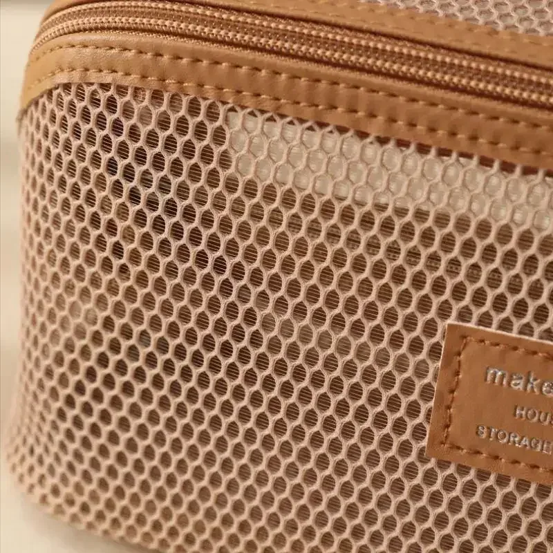 sac de voyage en maille de luxe léger, grande capacité, compartiments de rangement, portable, pour produits de soin de la peau et articles de toilette