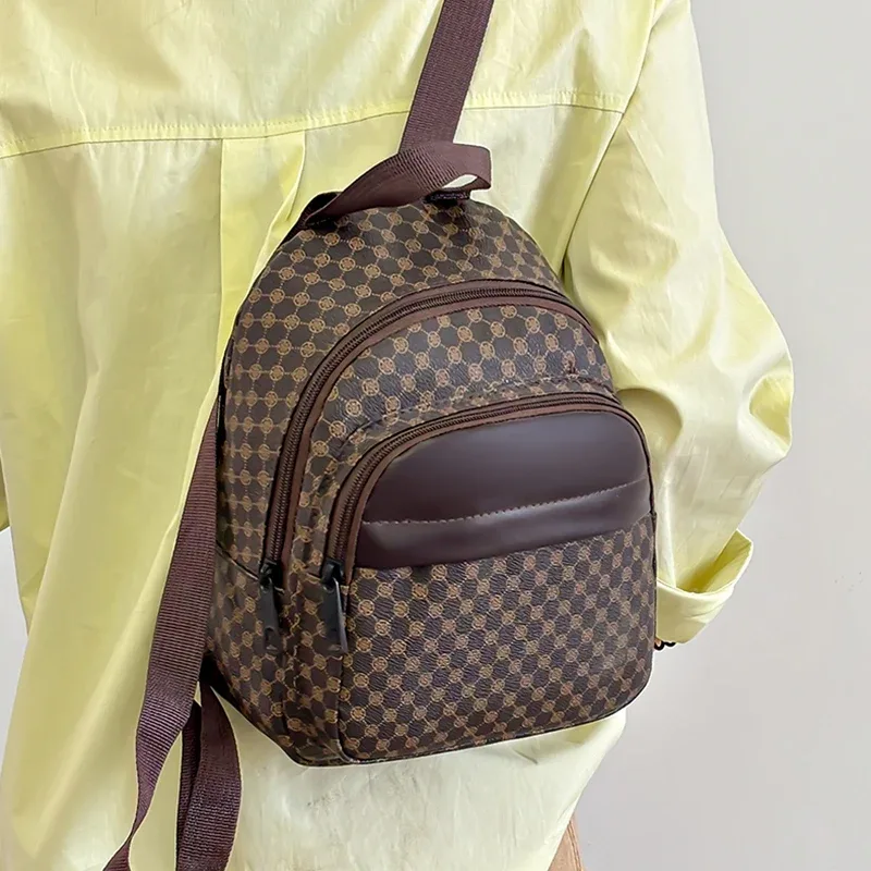 sac à dos mini élégant à motifs multicolores, à bretelles réglables, léger, pour les sorties quotidiennes, décontracté, élégant et fonctionnel