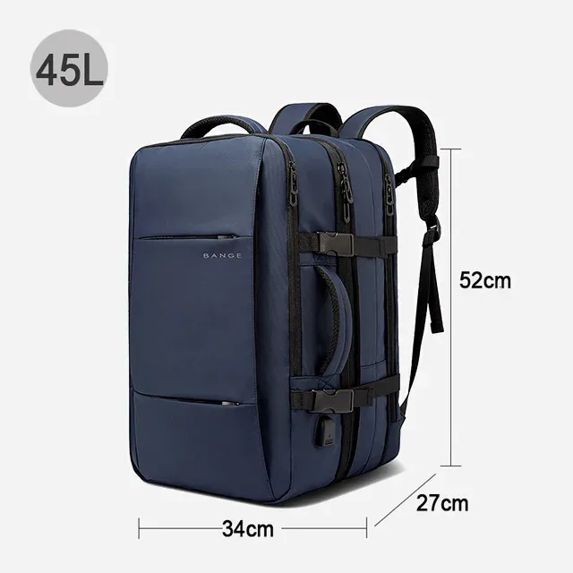 sac dos oxford univercite polyester noir bandes bleues poche latérale fermeture glissière sangles ergonomiques grande capacité extensible mode affaires étanche