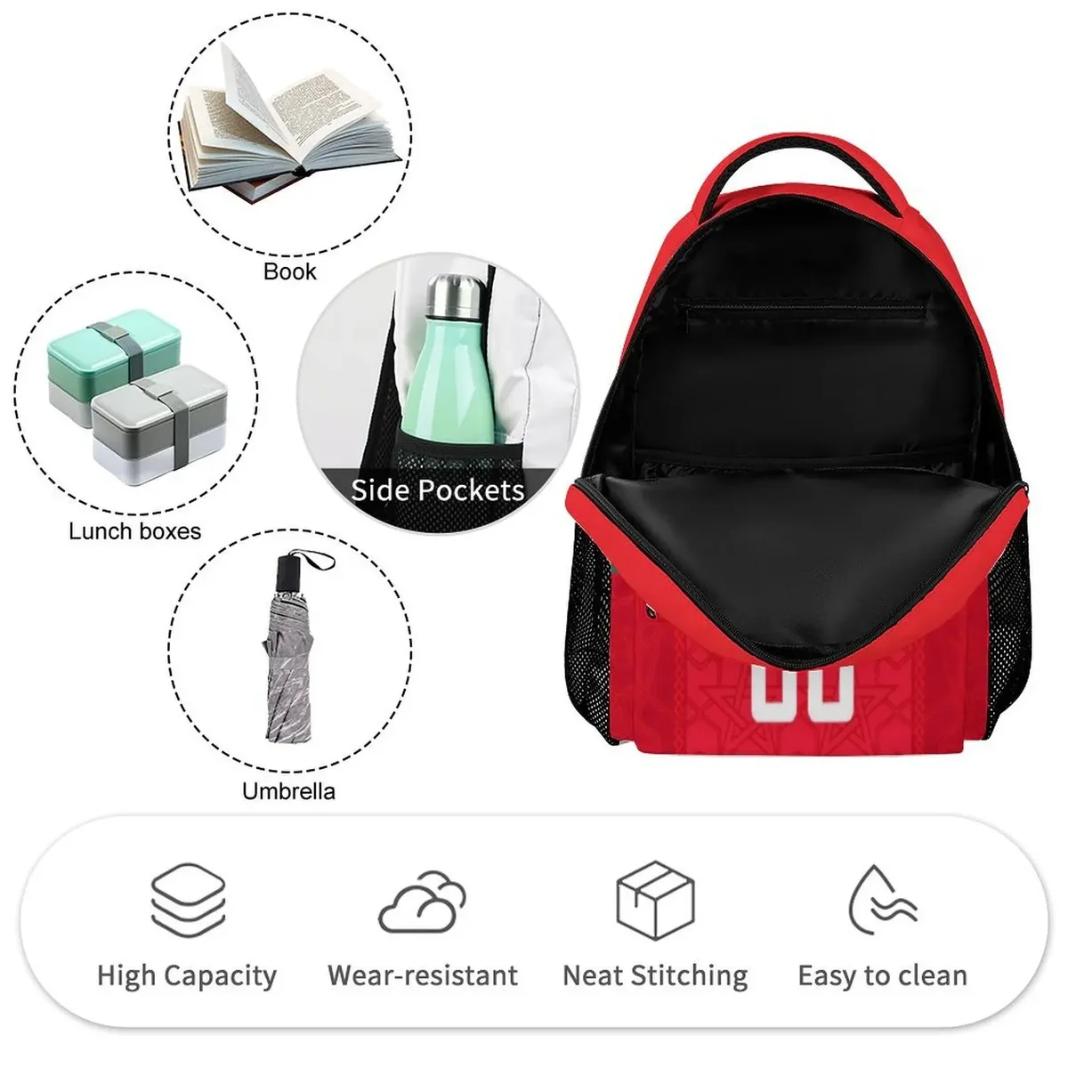 sac à dos personnalisé du maroc avec nom et numéro, sac d'école style équipe nationale de football pour enfants, sac à dos de voyage, cadeau pour adolescents