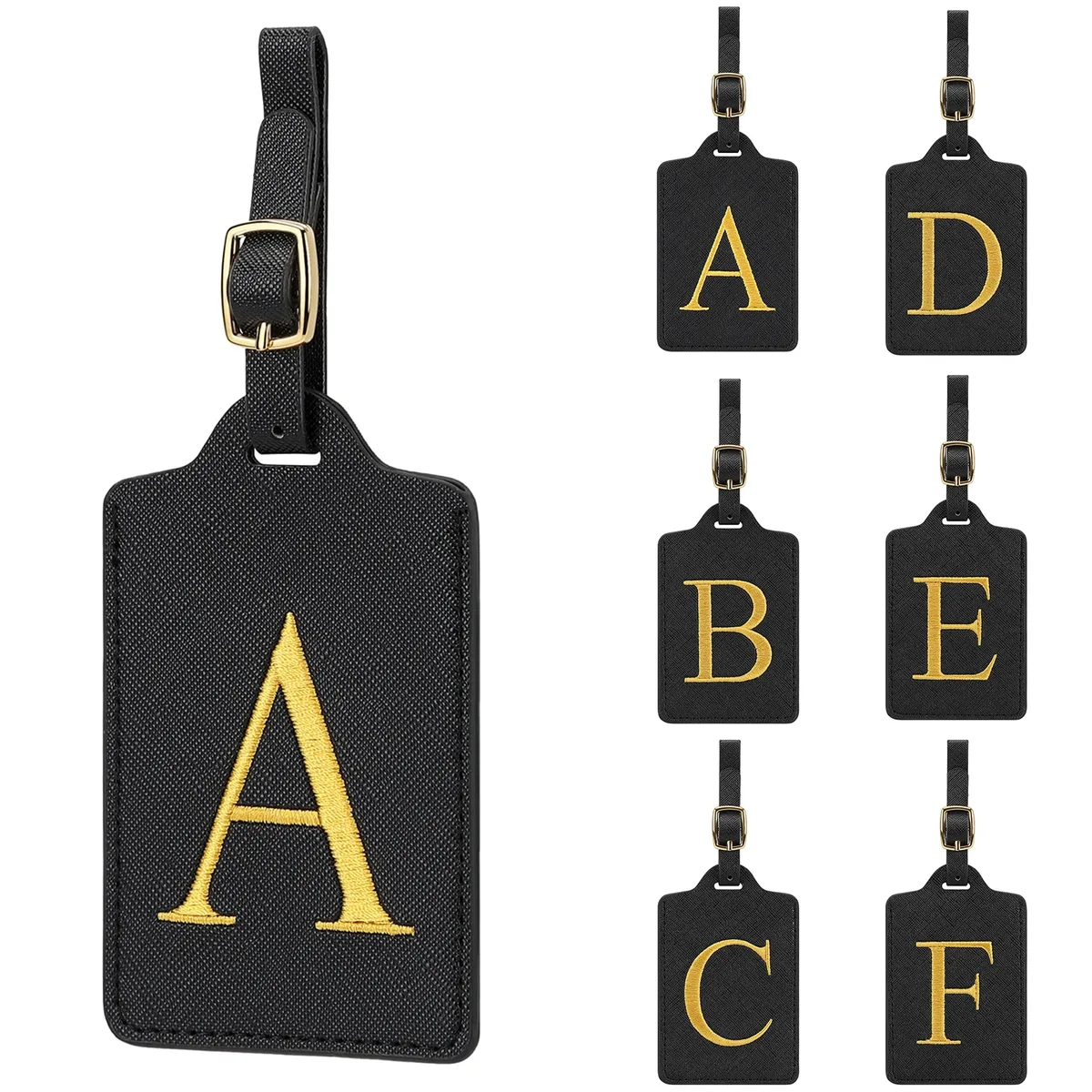 Étiquette de bagage personnalisée avec 26 lettres, étiquette de nom initiale pour valise, accessoires de voyage anti-perte, adaptée aux voyages, à l'école