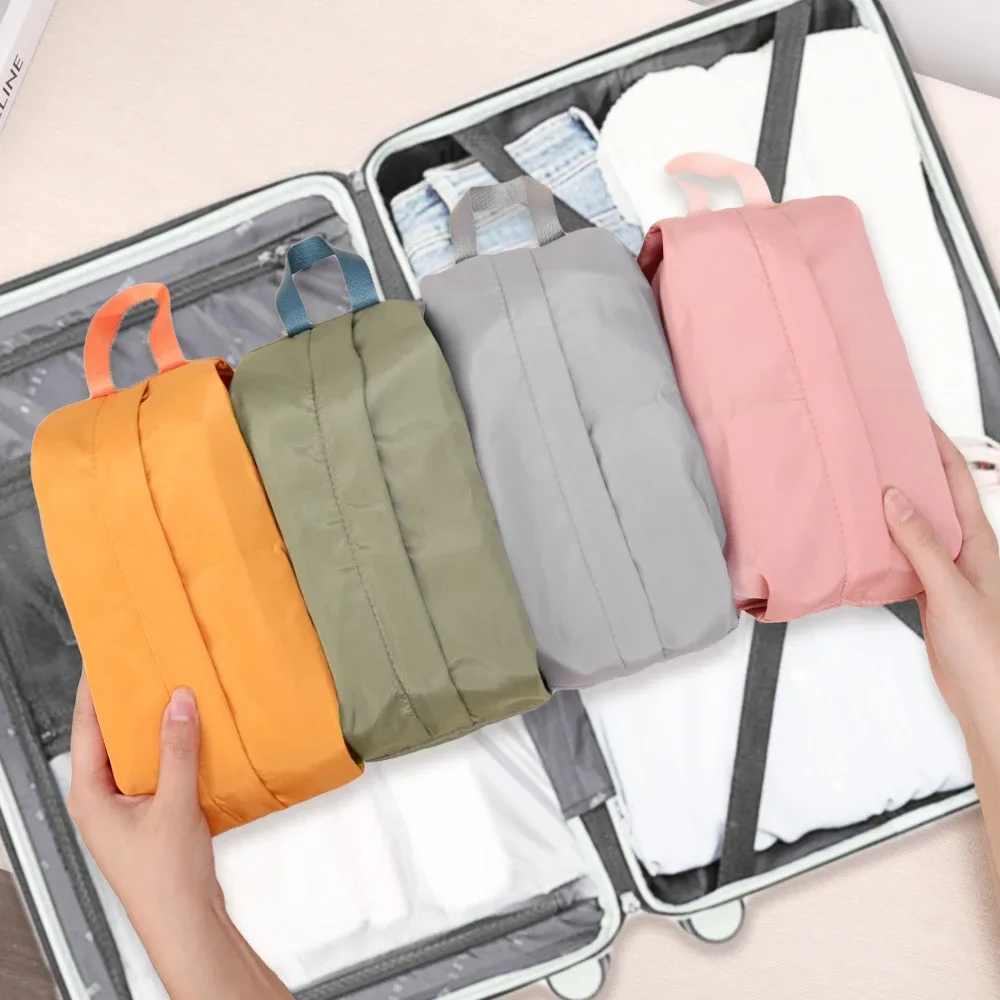 sacs de rangement de chaussures imperméables en nylon, portables, colorés, fermeture à glissière, hommes et femmes, voyage ou organisation d'articles familiaux, 2 paquets
