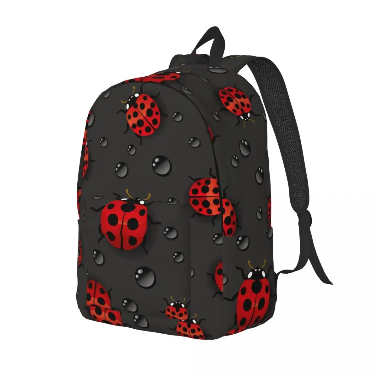 sac à dos côté cinelles rouges avec gouttes d'eau, cartable étudiant, sac à dos initié, sac pour ordinateur portable, école