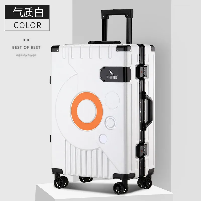 nouveau cadre en aluminium mode voyage bagages silencieux grande capacité valise à roulettes 20 pouces valise à main 24 pouces boîte de mot de passe