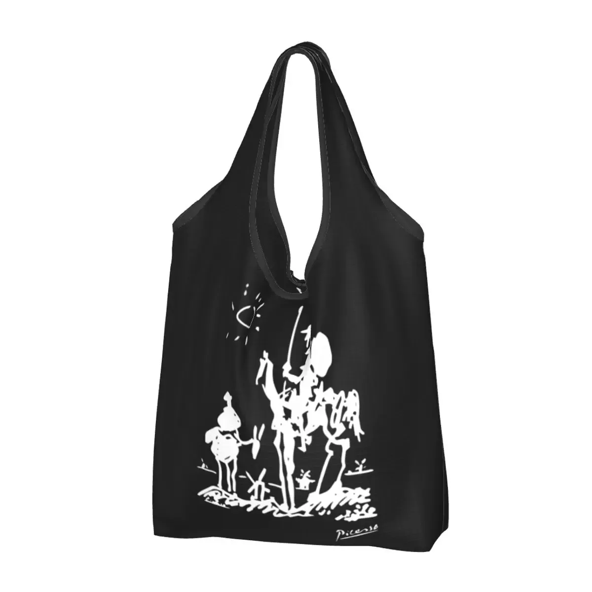 personnalisé drôle espagne pablo picasso guernica shopping sac fourre-tout portable épicerie shopper sac à bandoulière