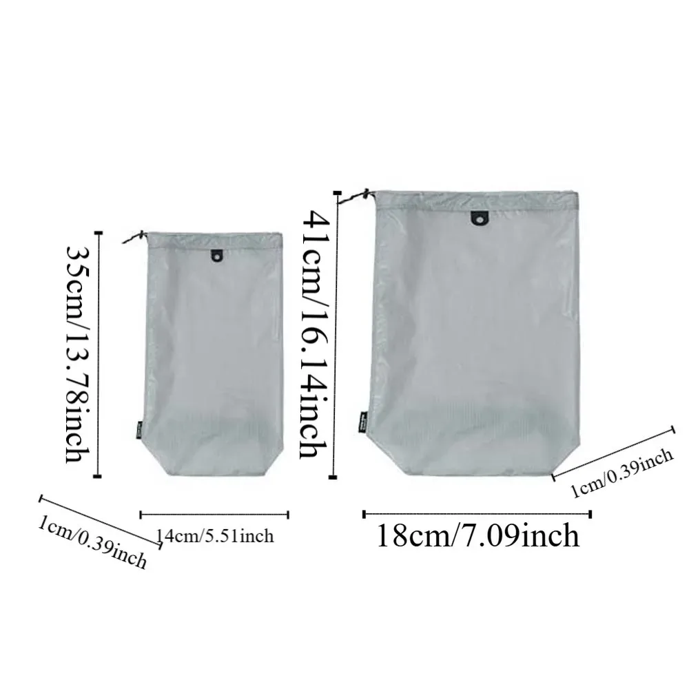 sac de rangement pour pantoufles en nylon enduit de silicone, pochette anti-poussière avec cordon de serrage, sac à chaussures couleur unie m/l