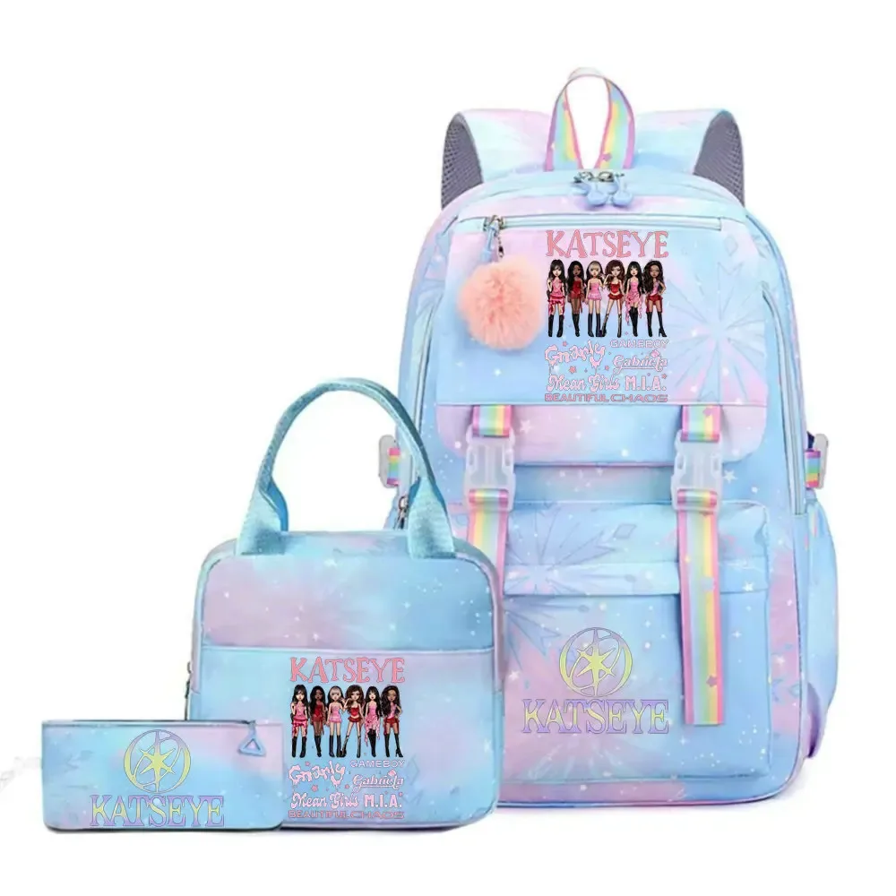 sac dos toile tissu doux motifs graphiques bandes arc ciel poignées rétractables sangles coussin air grande capacité unisexe voyage école